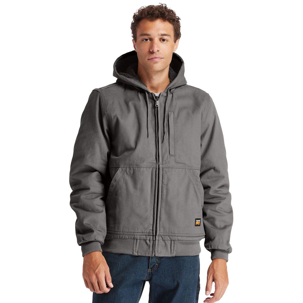 Chaquetas Timberland Argentina Hombre - Pro® Gritman Lined, Hooded Lona - Gris Oscuro - PIYGXD-741